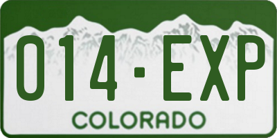 CO license plate 014EXP