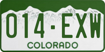 CO license plate 014EXW