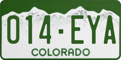 CO license plate 014EYA