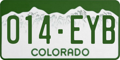 CO license plate 014EYB