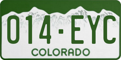 CO license plate 014EYC