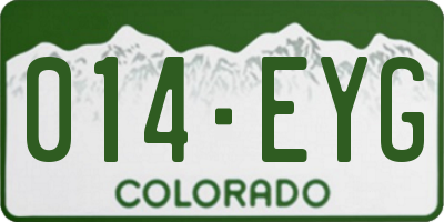 CO license plate 014EYG