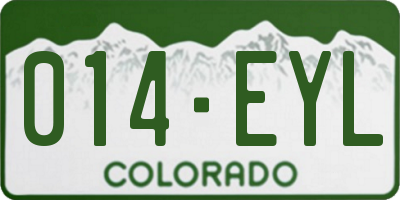 CO license plate 014EYL