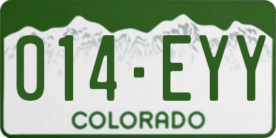 CO license plate 014EYY