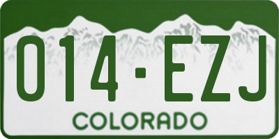 CO license plate 014EZJ