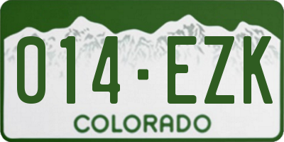 CO license plate 014EZK