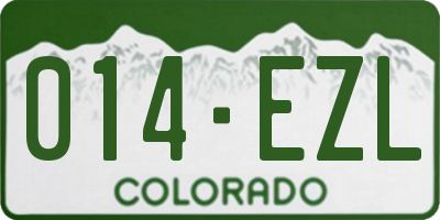 CO license plate 014EZL