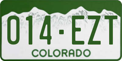 CO license plate 014EZT