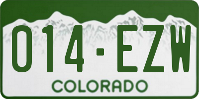 CO license plate 014EZW