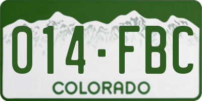 CO license plate 014FBC