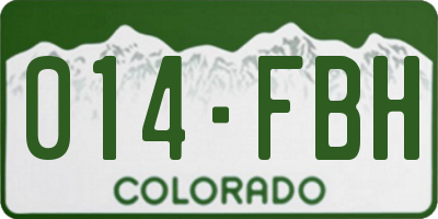 CO license plate 014FBH