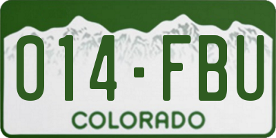 CO license plate 014FBU