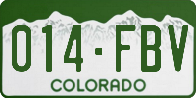 CO license plate 014FBV