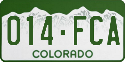 CO license plate 014FCA
