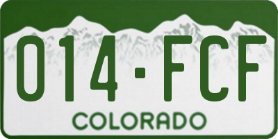 CO license plate 014FCF