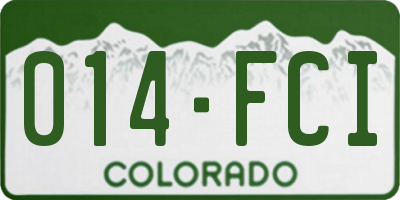 CO license plate 014FCI