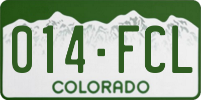 CO license plate 014FCL