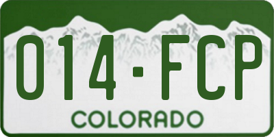 CO license plate 014FCP