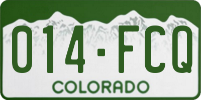 CO license plate 014FCQ