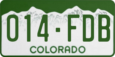 CO license plate 014FDB