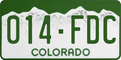 CO license plate 014FDC