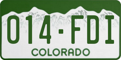 CO license plate 014FDI