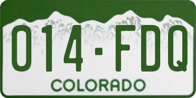 CO license plate 014FDQ