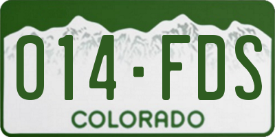 CO license plate 014FDS