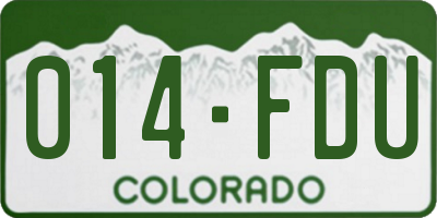 CO license plate 014FDU
