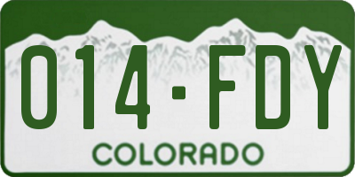 CO license plate 014FDY