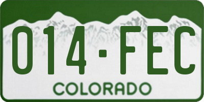 CO license plate 014FEC