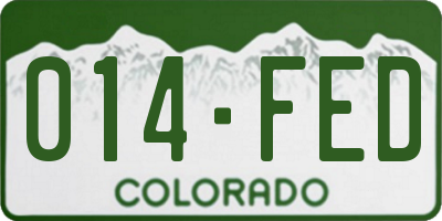 CO license plate 014FED