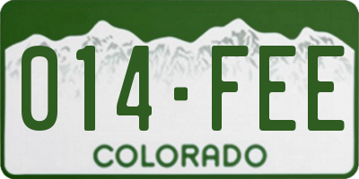 CO license plate 014FEE