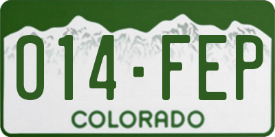 CO license plate 014FEP