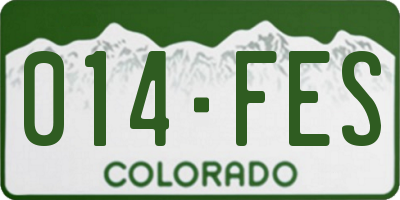 CO license plate 014FES