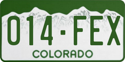 CO license plate 014FEX