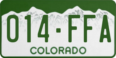 CO license plate 014FFA
