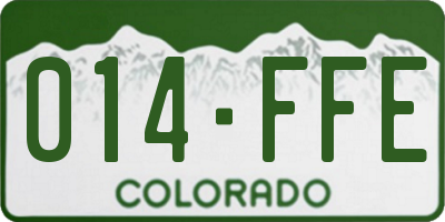 CO license plate 014FFE