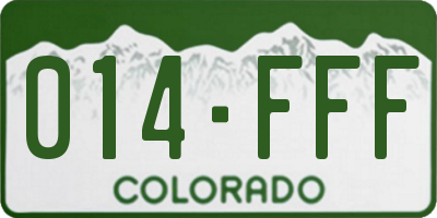 CO license plate 014FFF