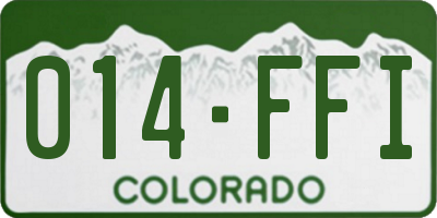CO license plate 014FFI