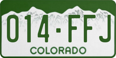 CO license plate 014FFJ