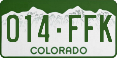 CO license plate 014FFK