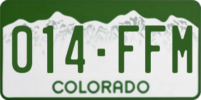 CO license plate 014FFM