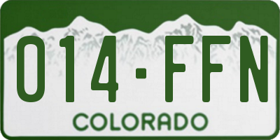 CO license plate 014FFN