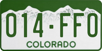 CO license plate 014FFO