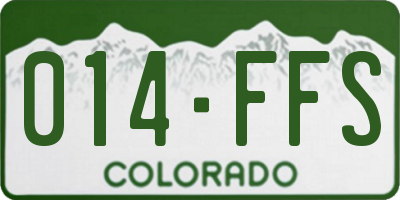 CO license plate 014FFS