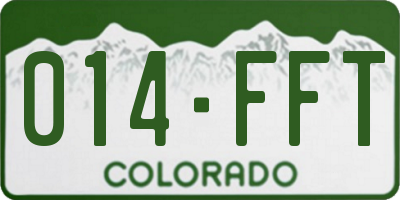 CO license plate 014FFT