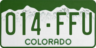 CO license plate 014FFU