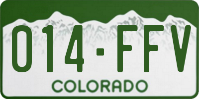 CO license plate 014FFV