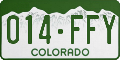 CO license plate 014FFY